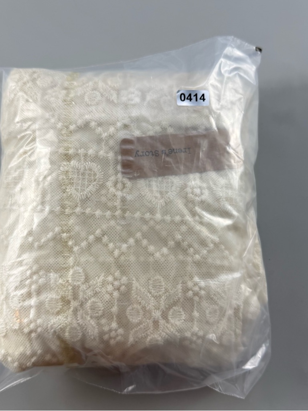 Basil 🩷 Lola Lace Peplum Blouse Top Sheer Ivory White Womens Large Boho Festival - Picture 7 of 7